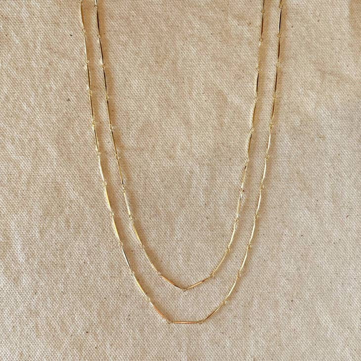 Diamond Cut Straw 18k Gold Filled Chain