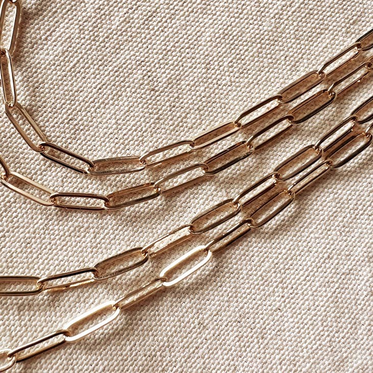 Paperclip 18" Gold Filled Necklace