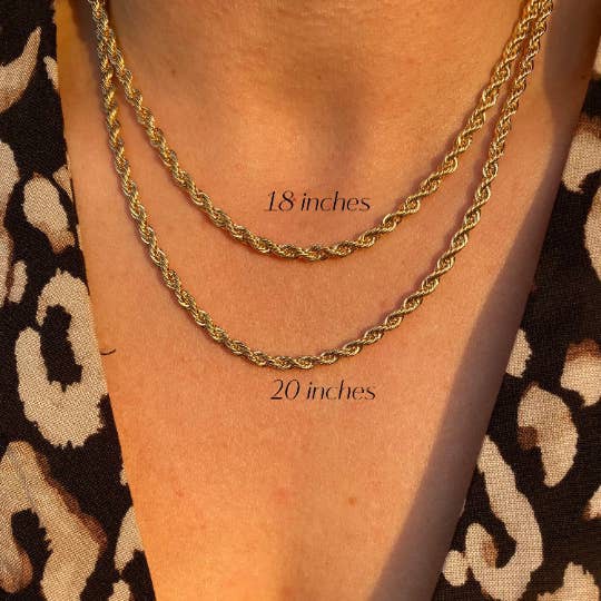 Classic Rope Chain 18k Gold Filled Necklace