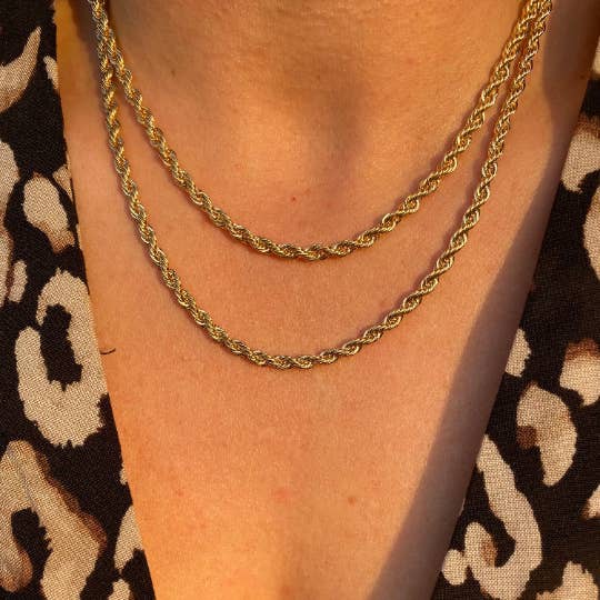 Classic Rope Chain 18k Gold Filled Necklace