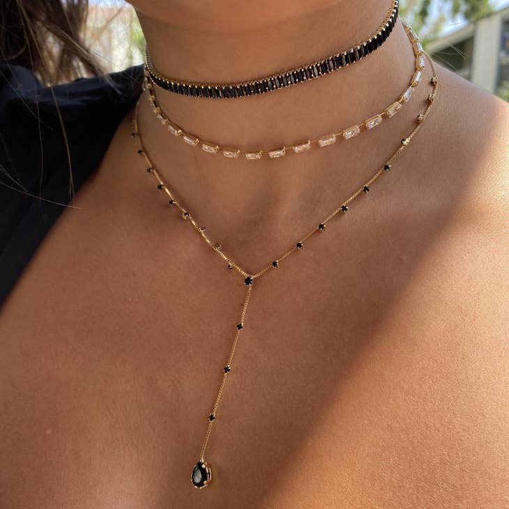 Hypoallergenic Cubic Zirconia Baguette Choker