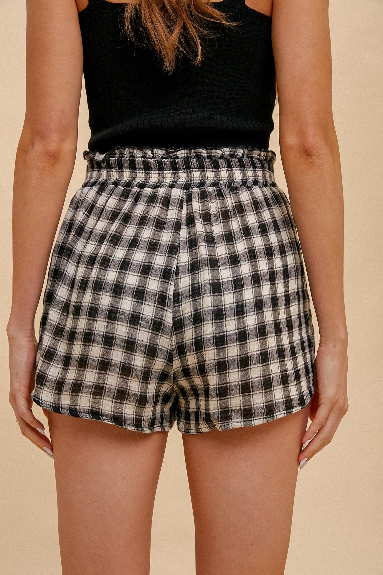 Cotton Checkered Shorts