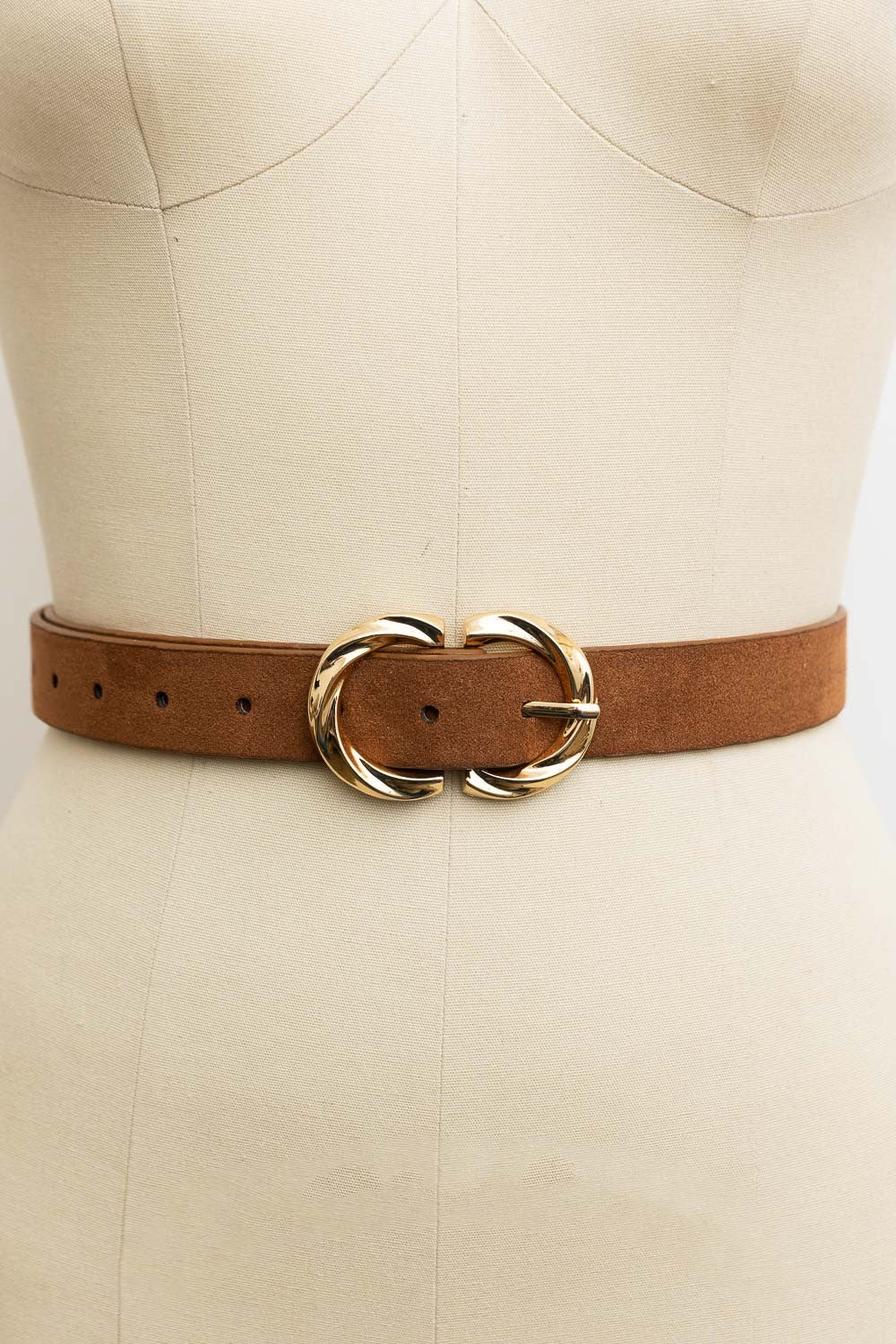 Double Buckle Suede Belt