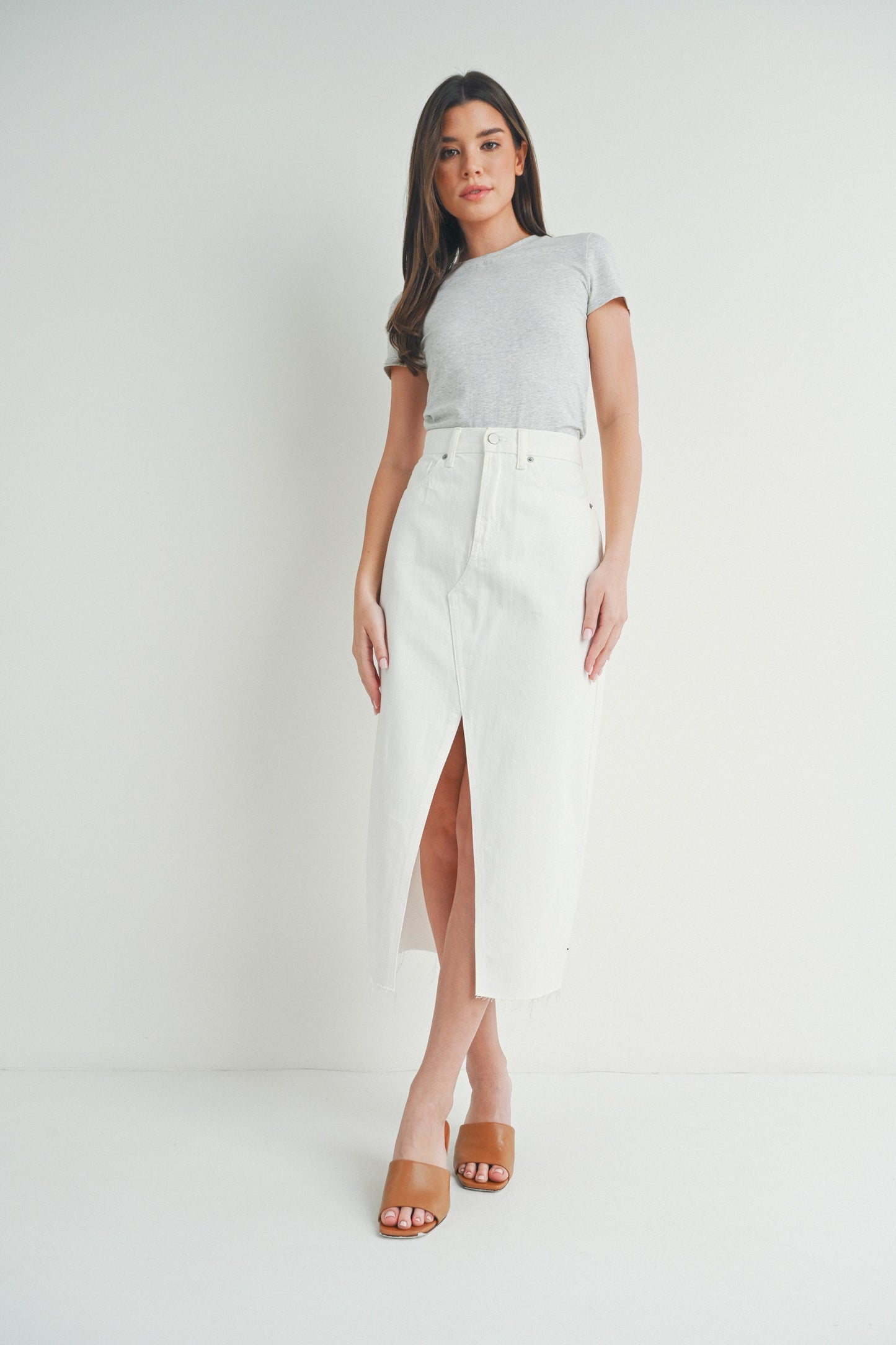 Criss Cross Denim Skirt