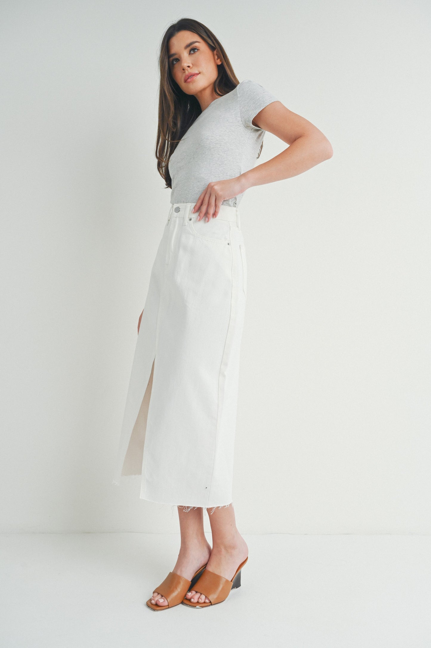 Criss Cross Denim Skirt