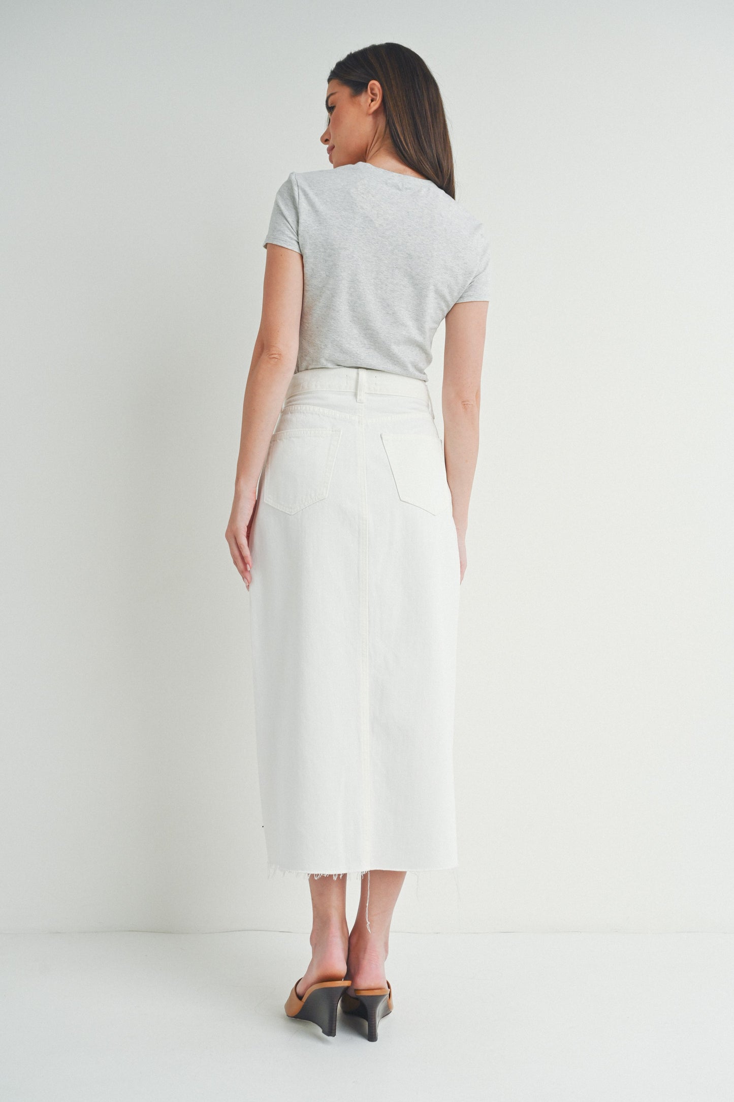 Criss Cross Denim Skirt