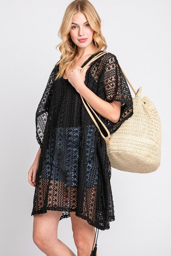 Crochet Backpack in Beige