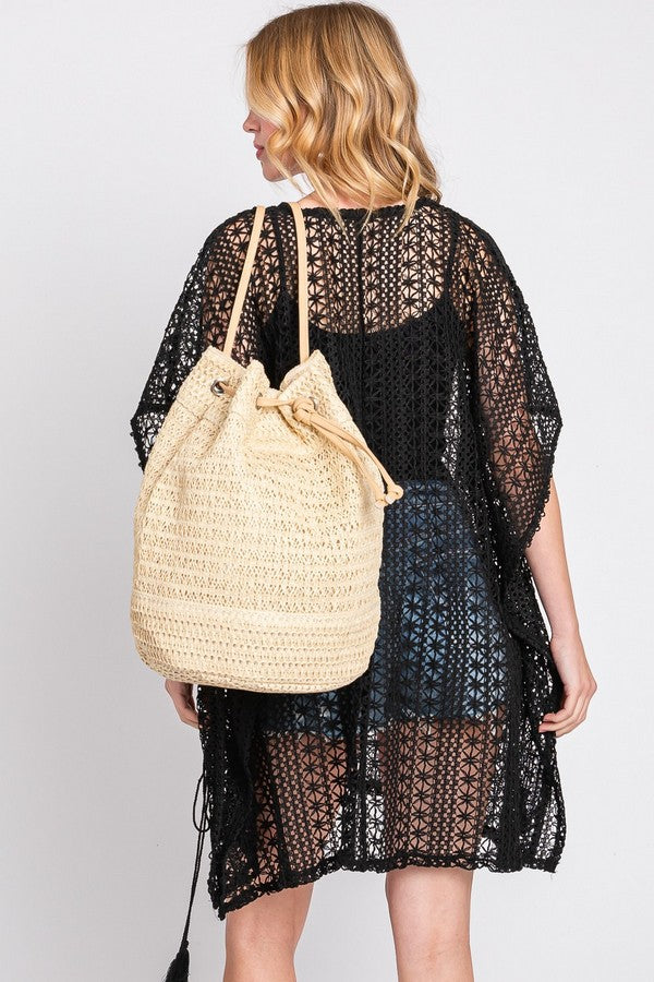 Crochet Backpack in Beige