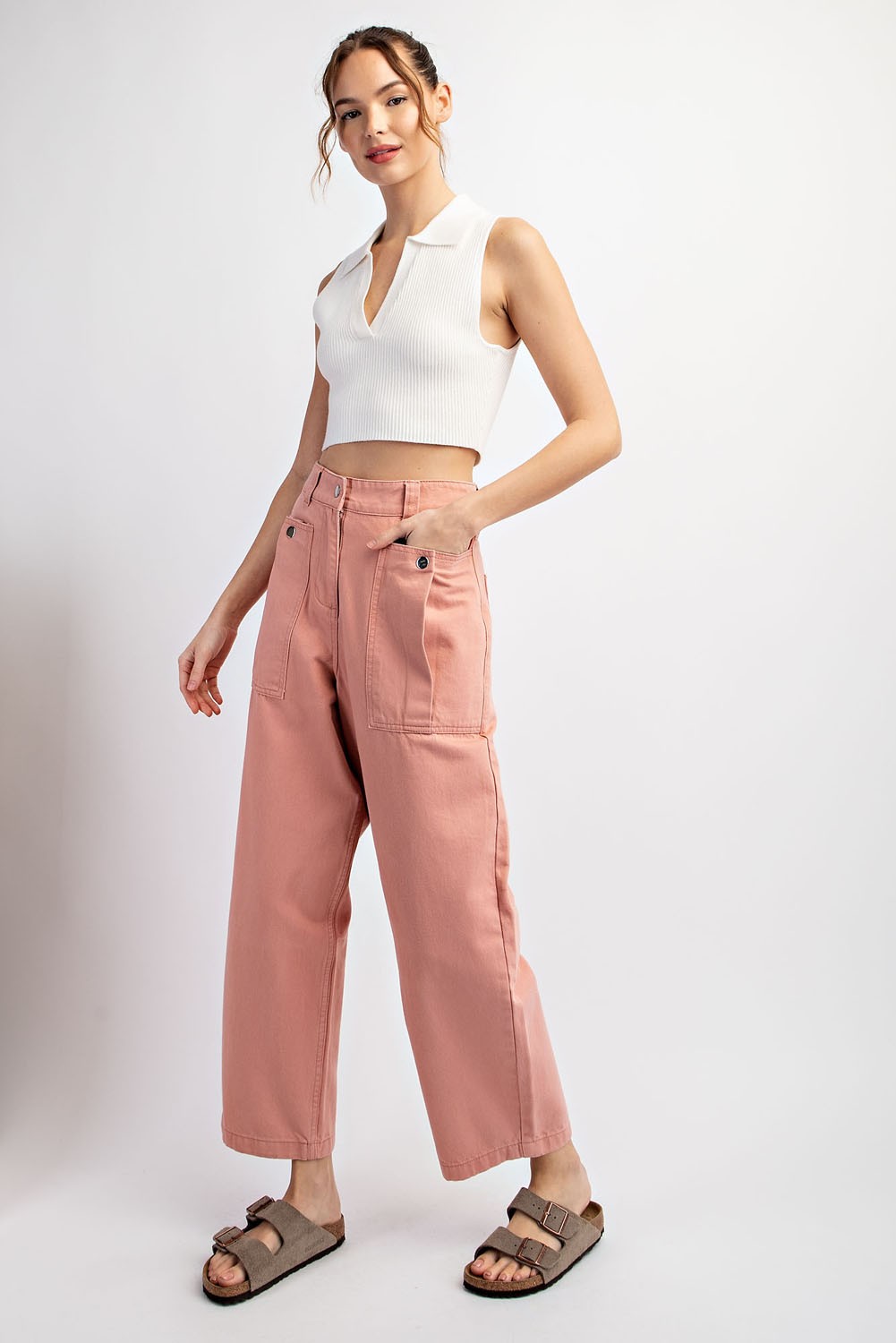 Salmon Cotton Pants