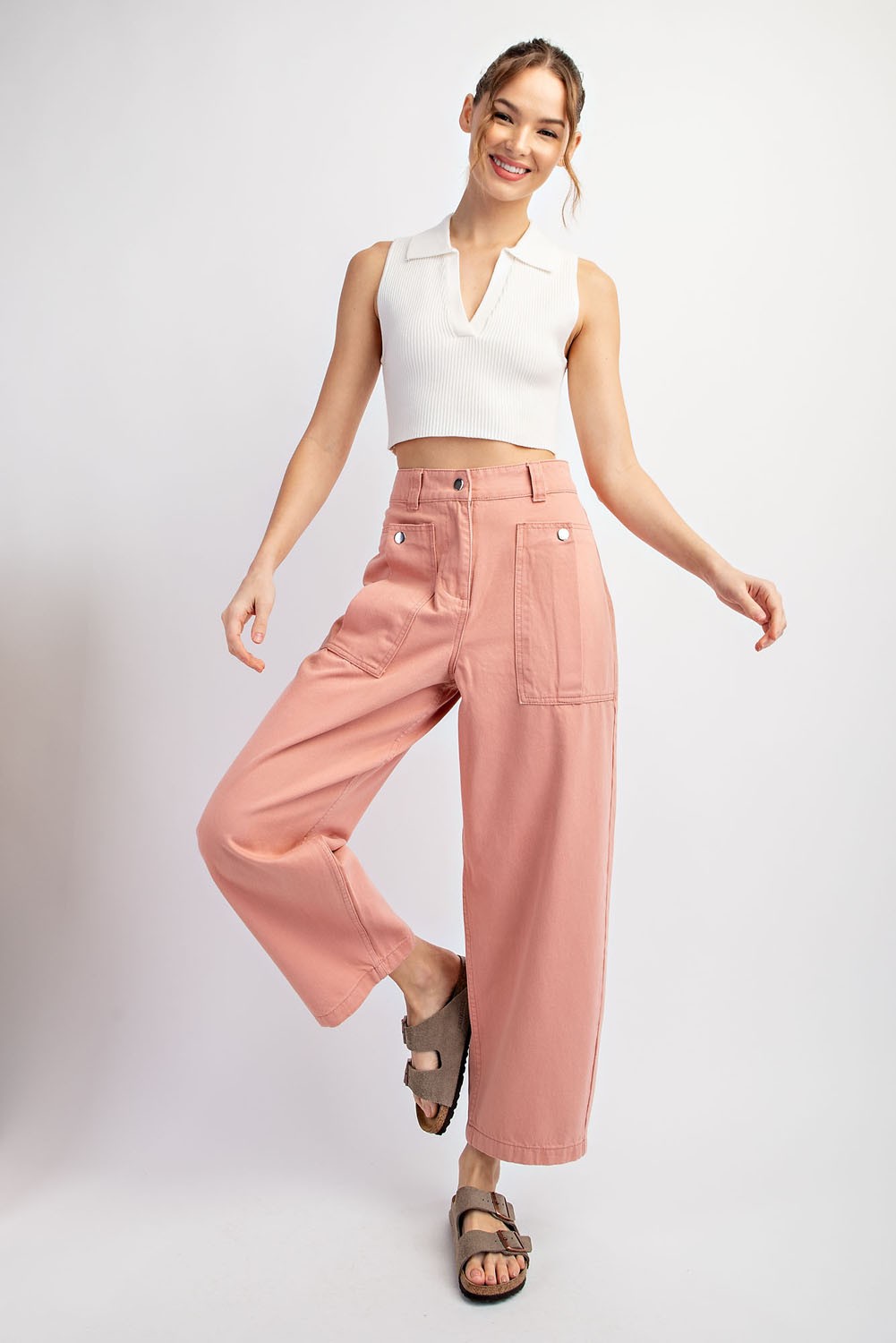 Salmon Cotton Pants