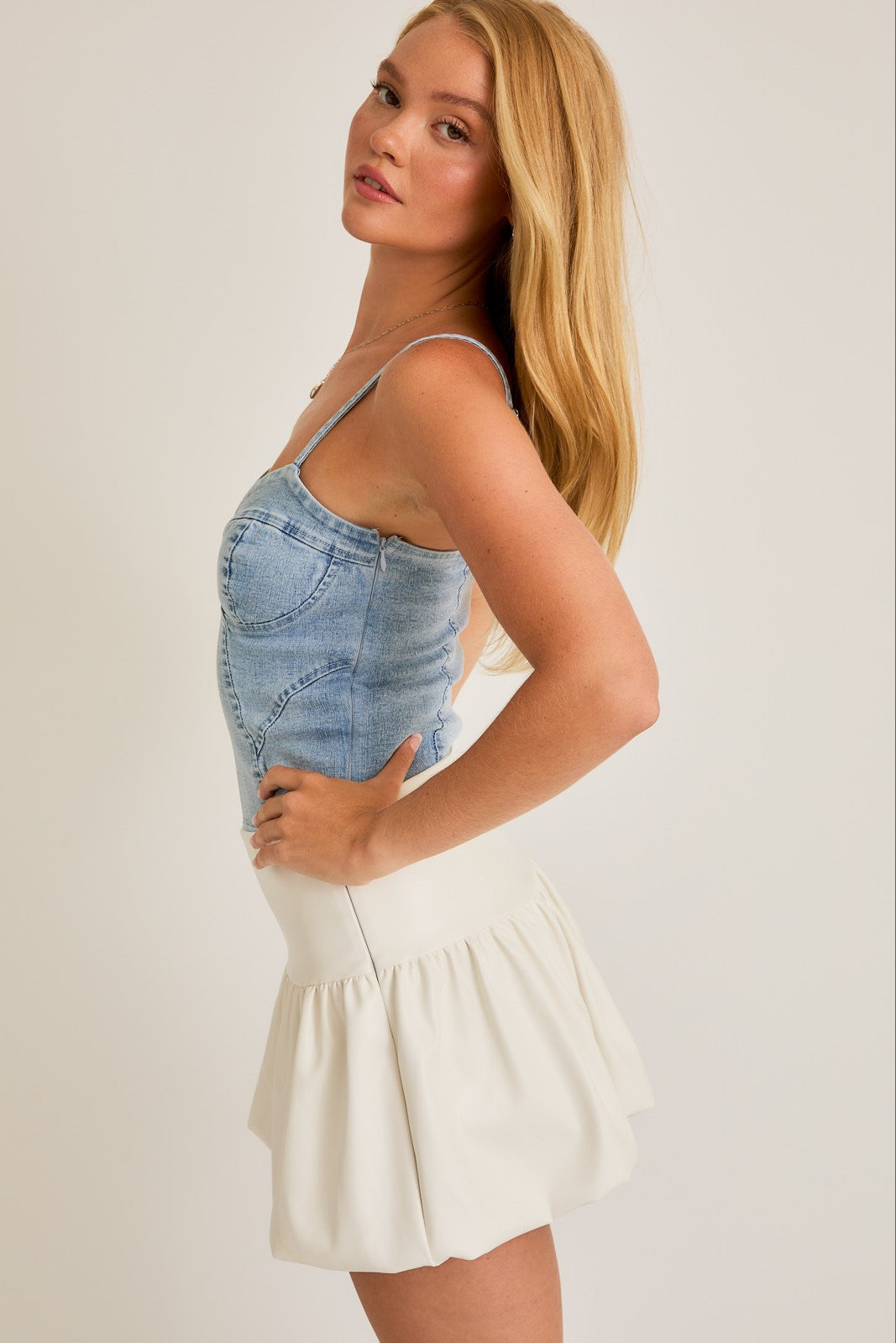 Denim Bustier Bodysuit