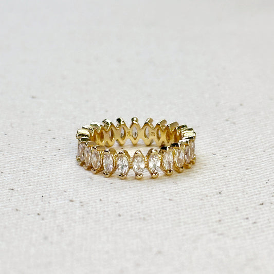 Marquise Eternity Ring 18k Gold Filled/Water Resistant