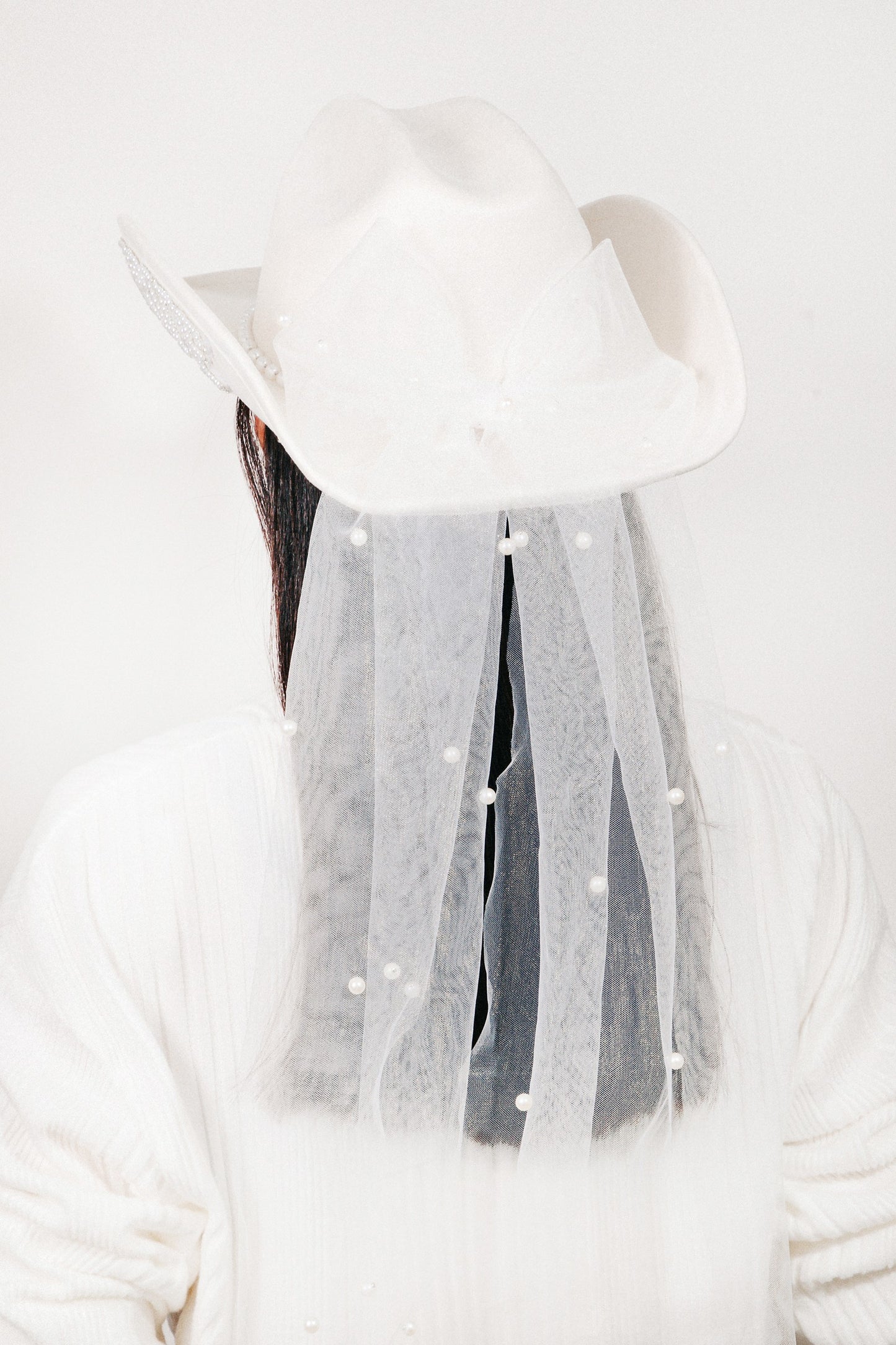 Cowboy Bride & Veil Hat