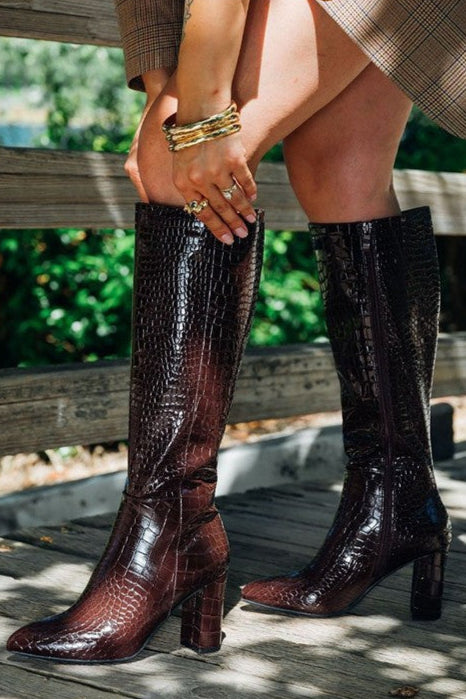 Brown Croc Boots