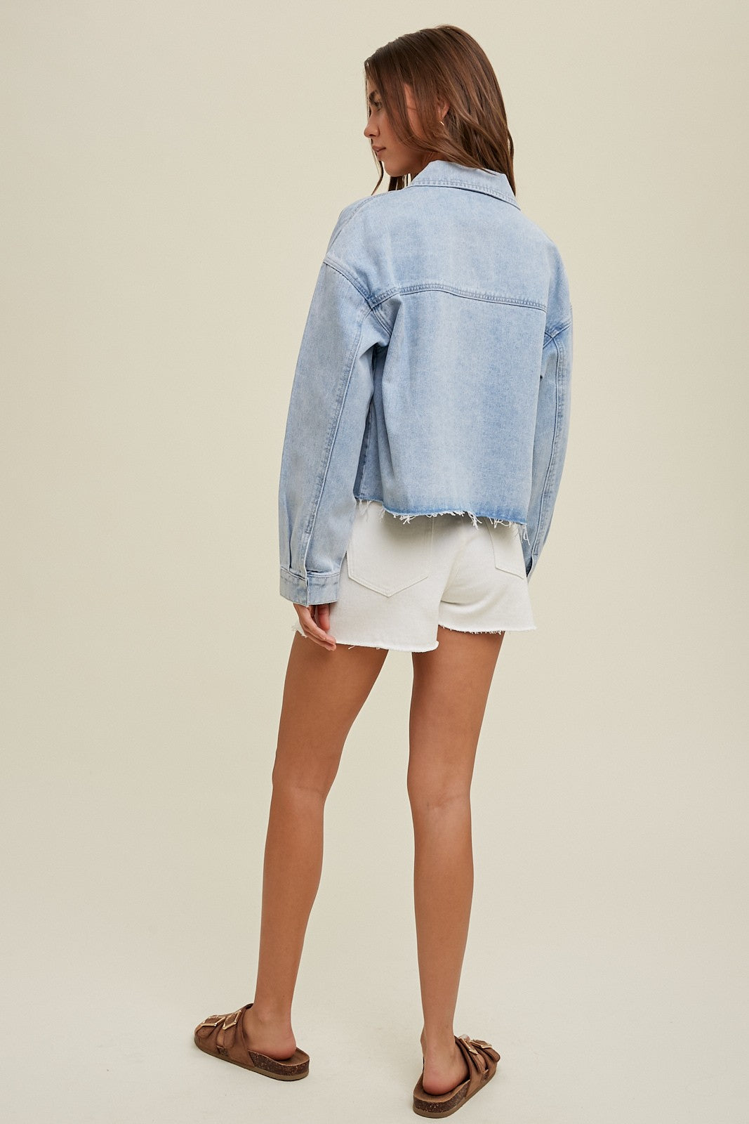 Cotton Denim Overlap Shorts