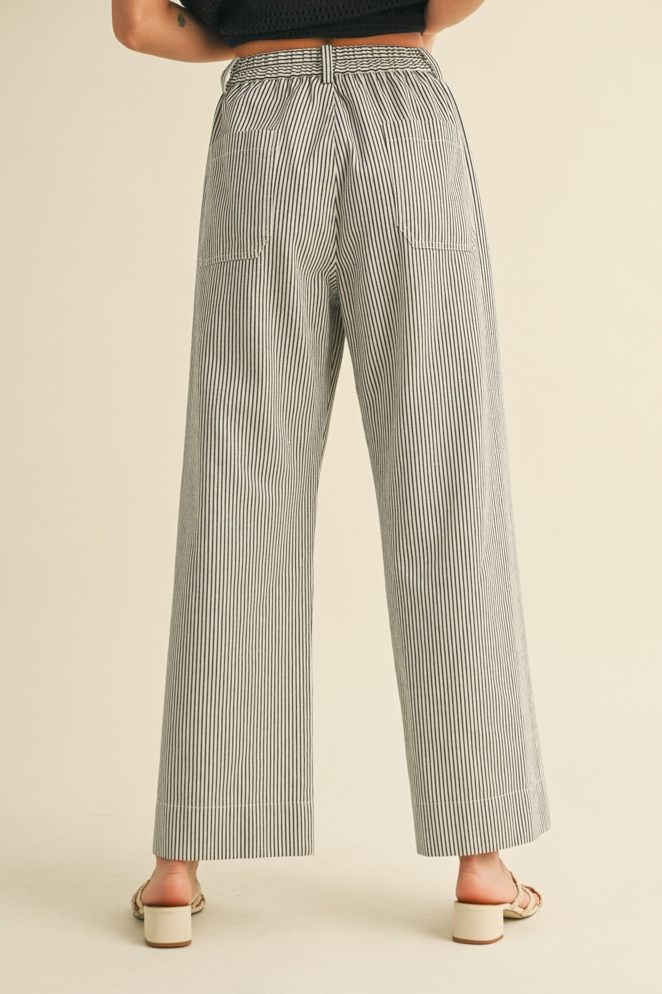 Striped B&W High Waist Pants