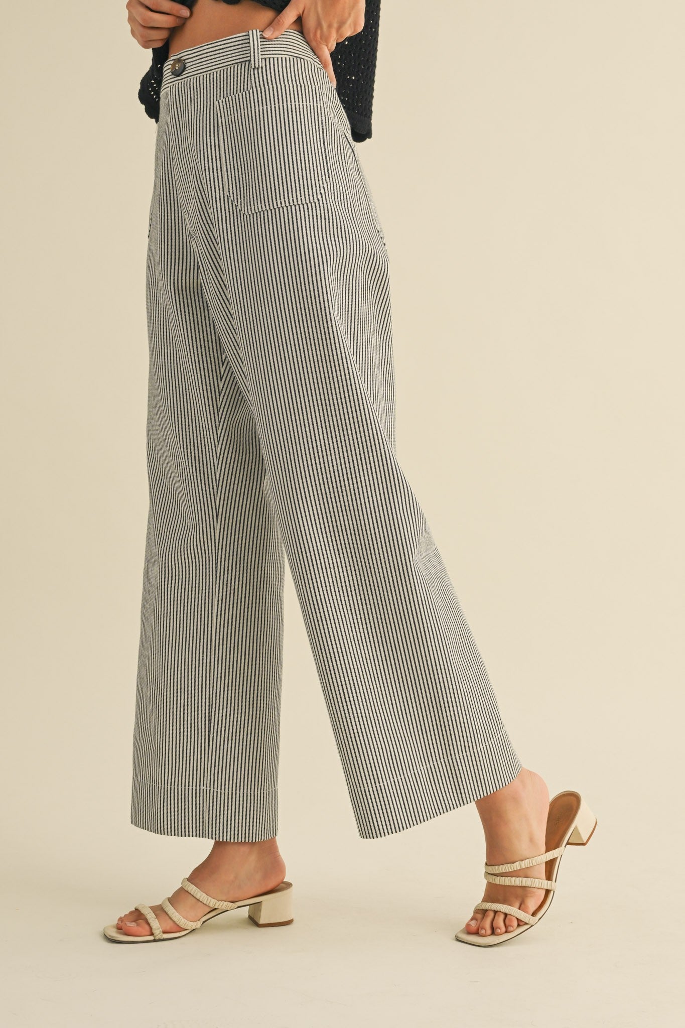 Striped B&W High Waist Pants