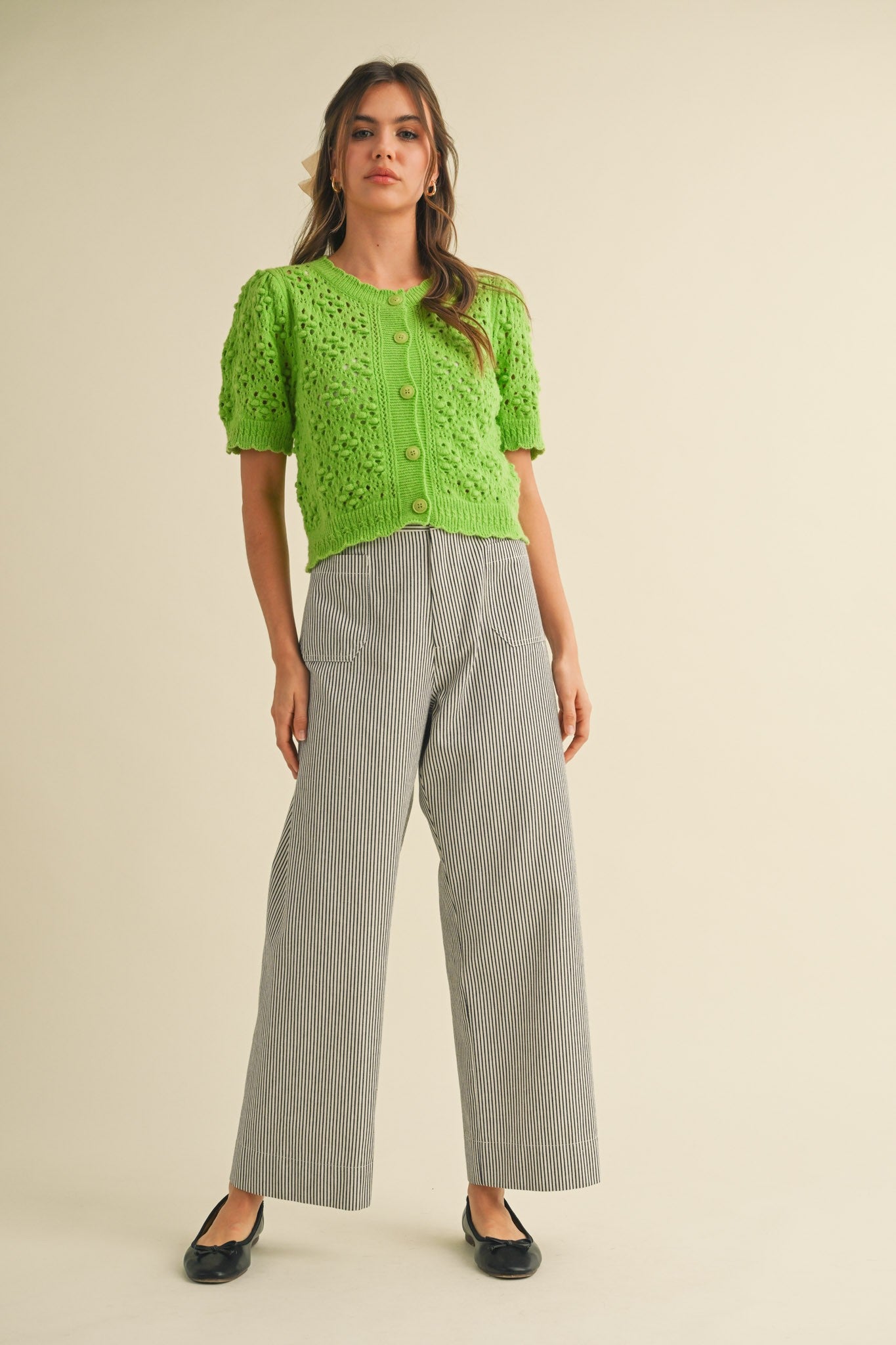 Striped B&W High Waist Pants
