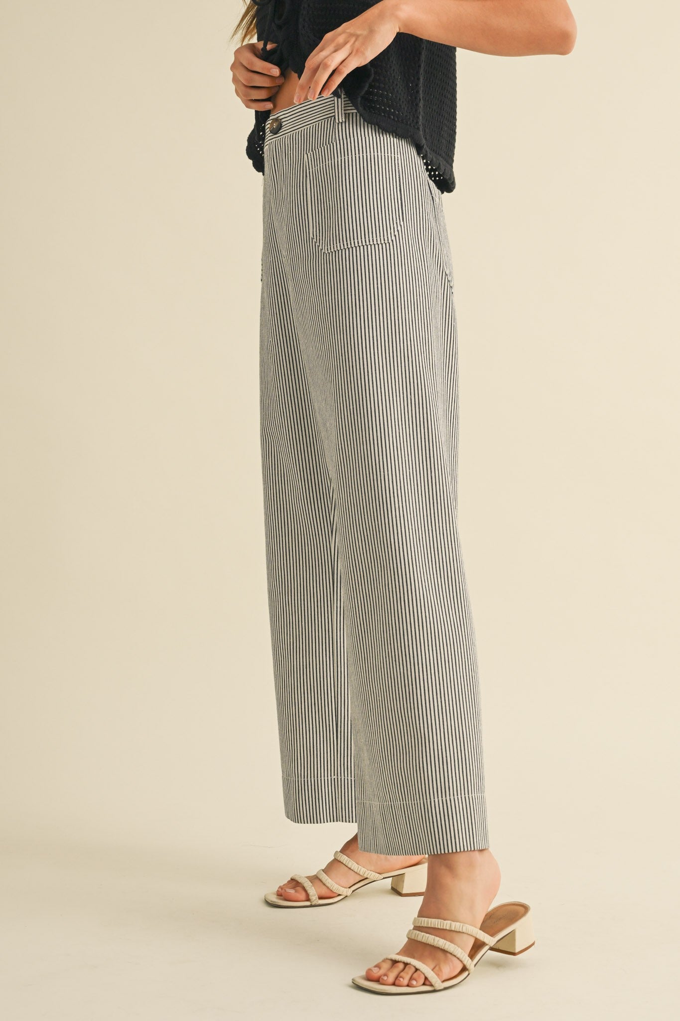 Striped B&W High Waist Pants
