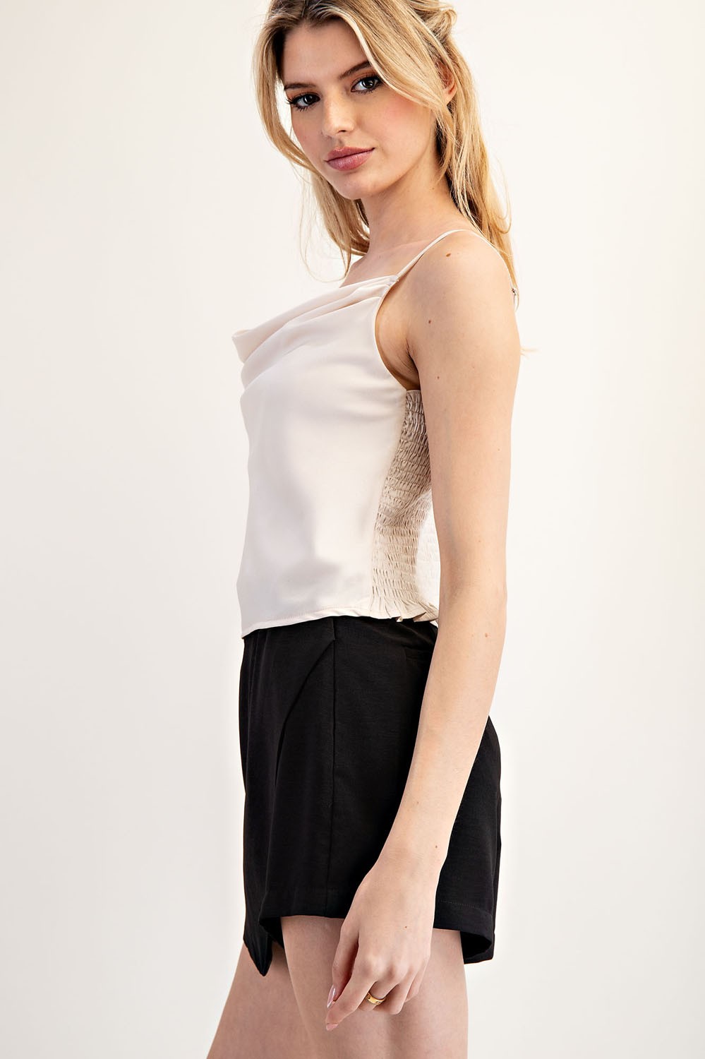 Champagne Satin Top