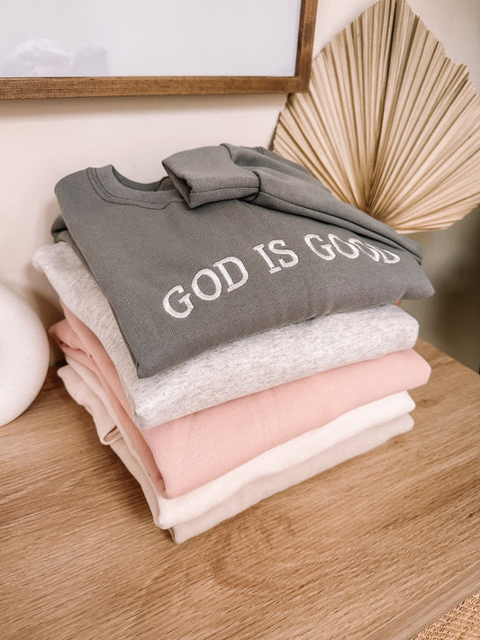 Grey GOD IS GOOD Sweatshirt