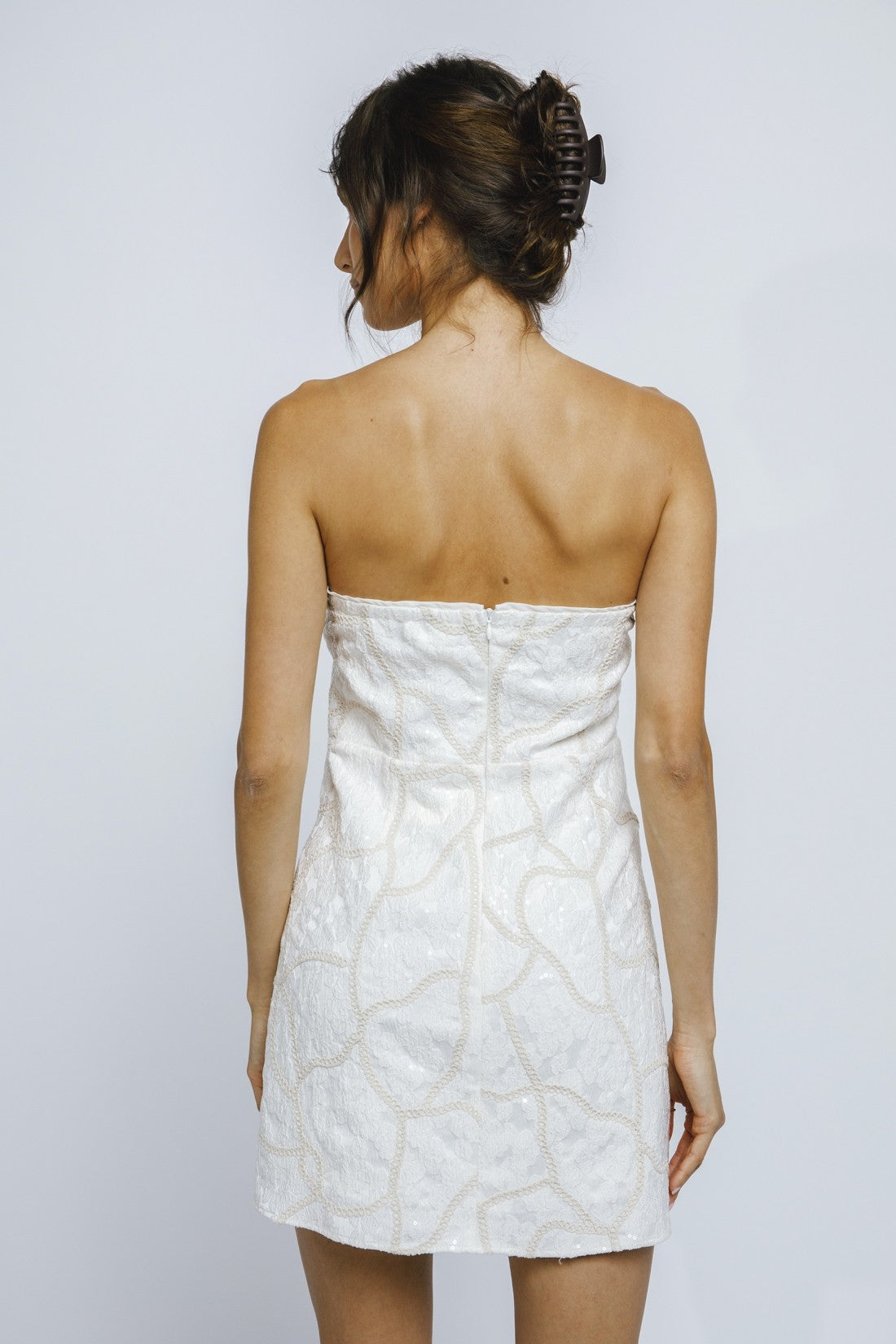 Embossed Floral Mini Dress
