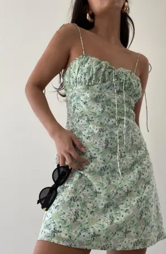 Mint Mini Floral Dress