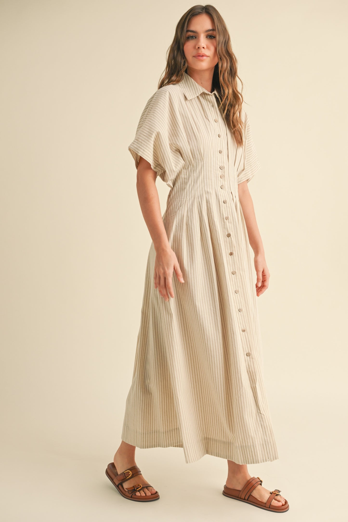 Tan Stripe Dress