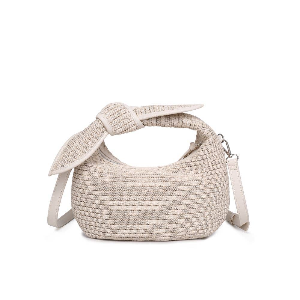 Paloma Knot Straw Crossbody: Tan