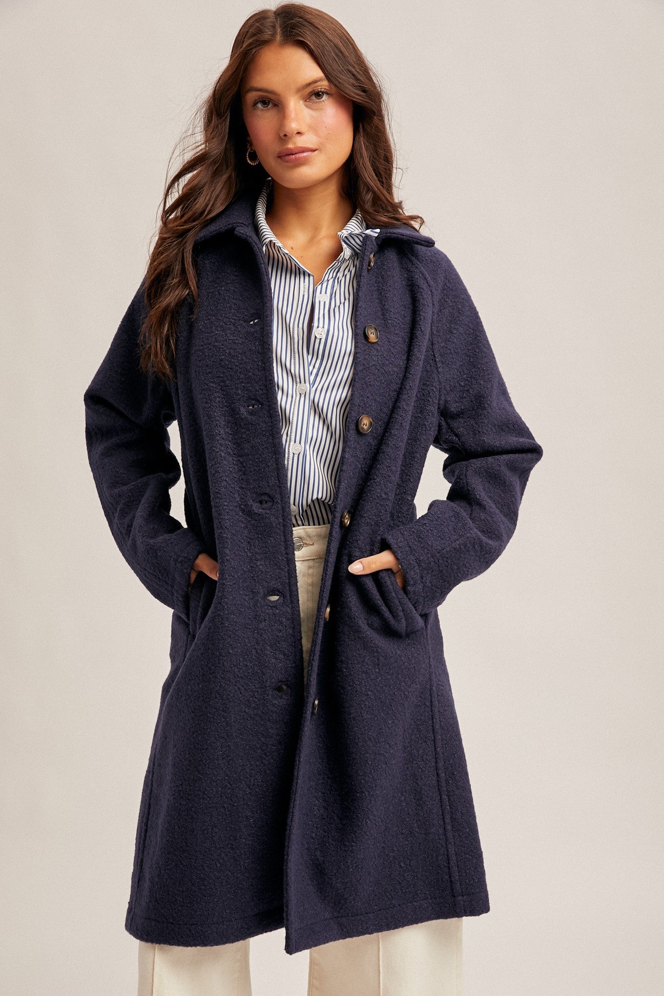 Navy Teddy Coat