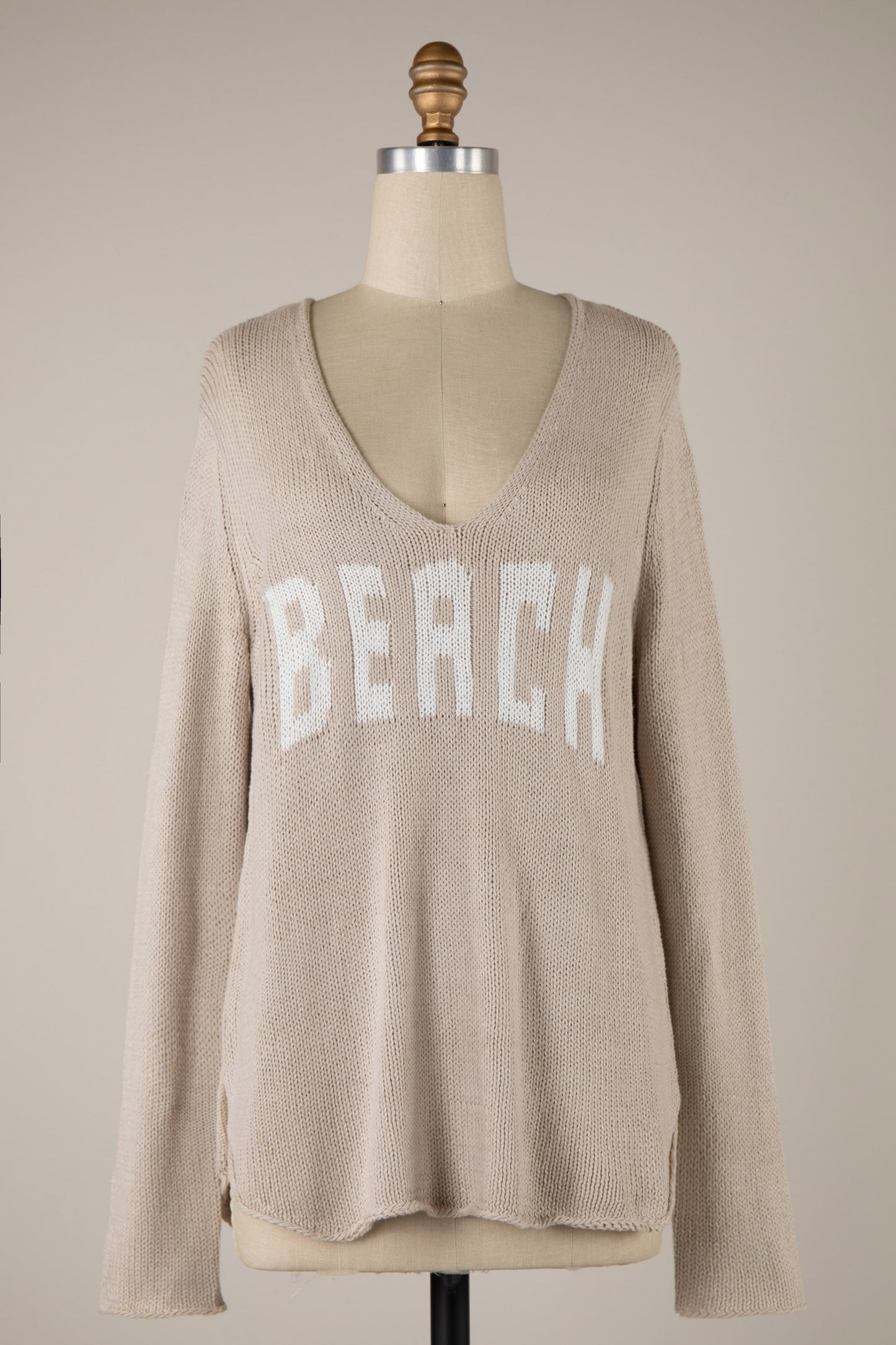 Beach Khaki Knit Sweater