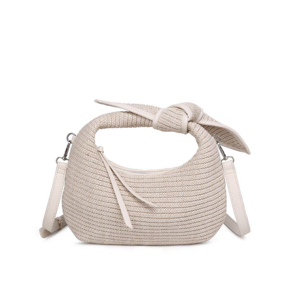 Paloma Knot Straw Crossbody: Tan