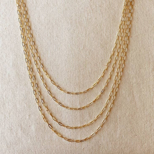 Paperclip Short Link 18" Gold Filled Necklace