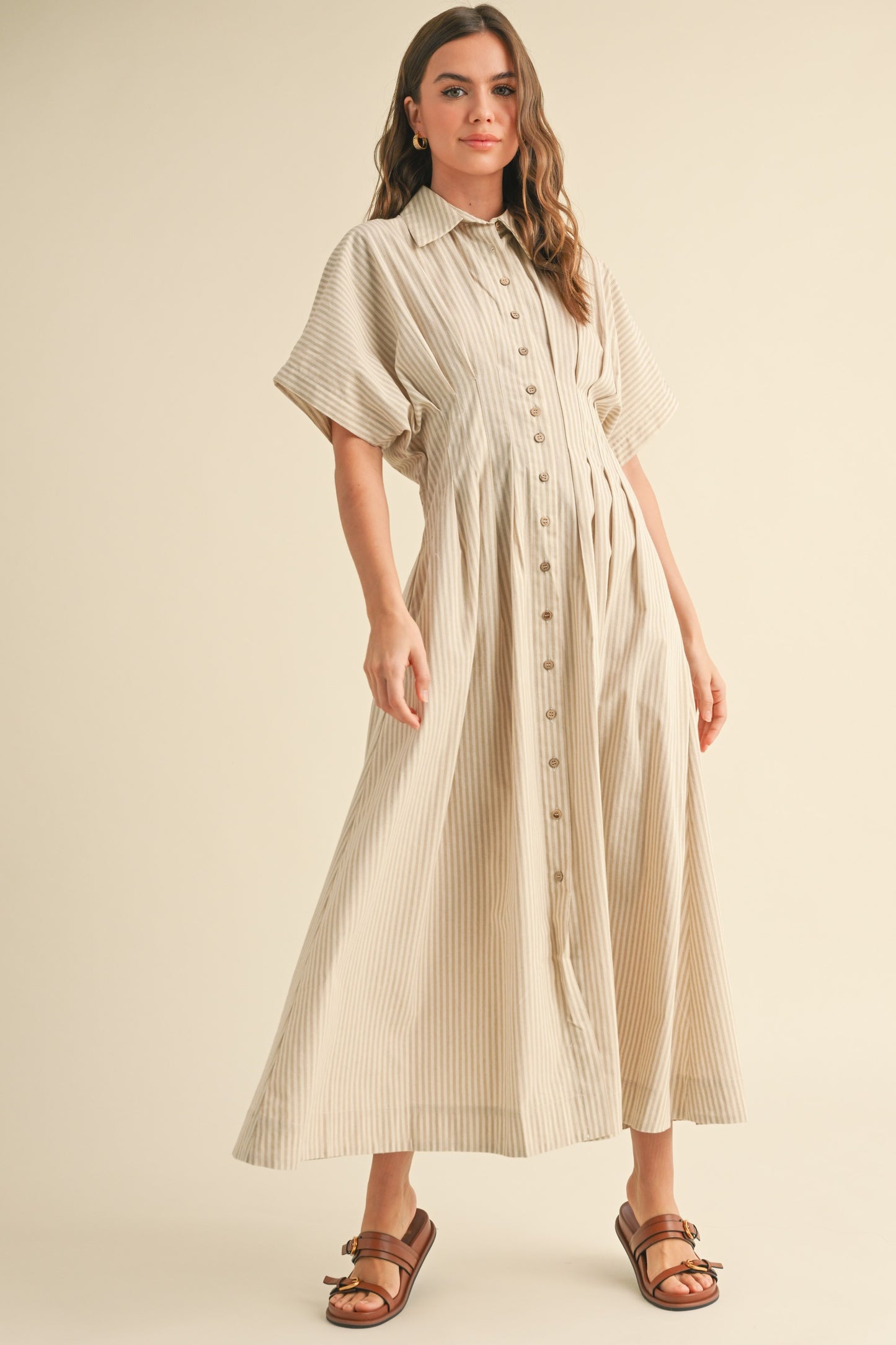 Tan Stripe Dress