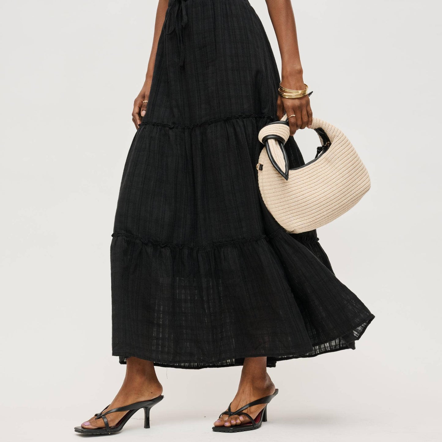 Paloma Knot Straw Crossbody: Tan