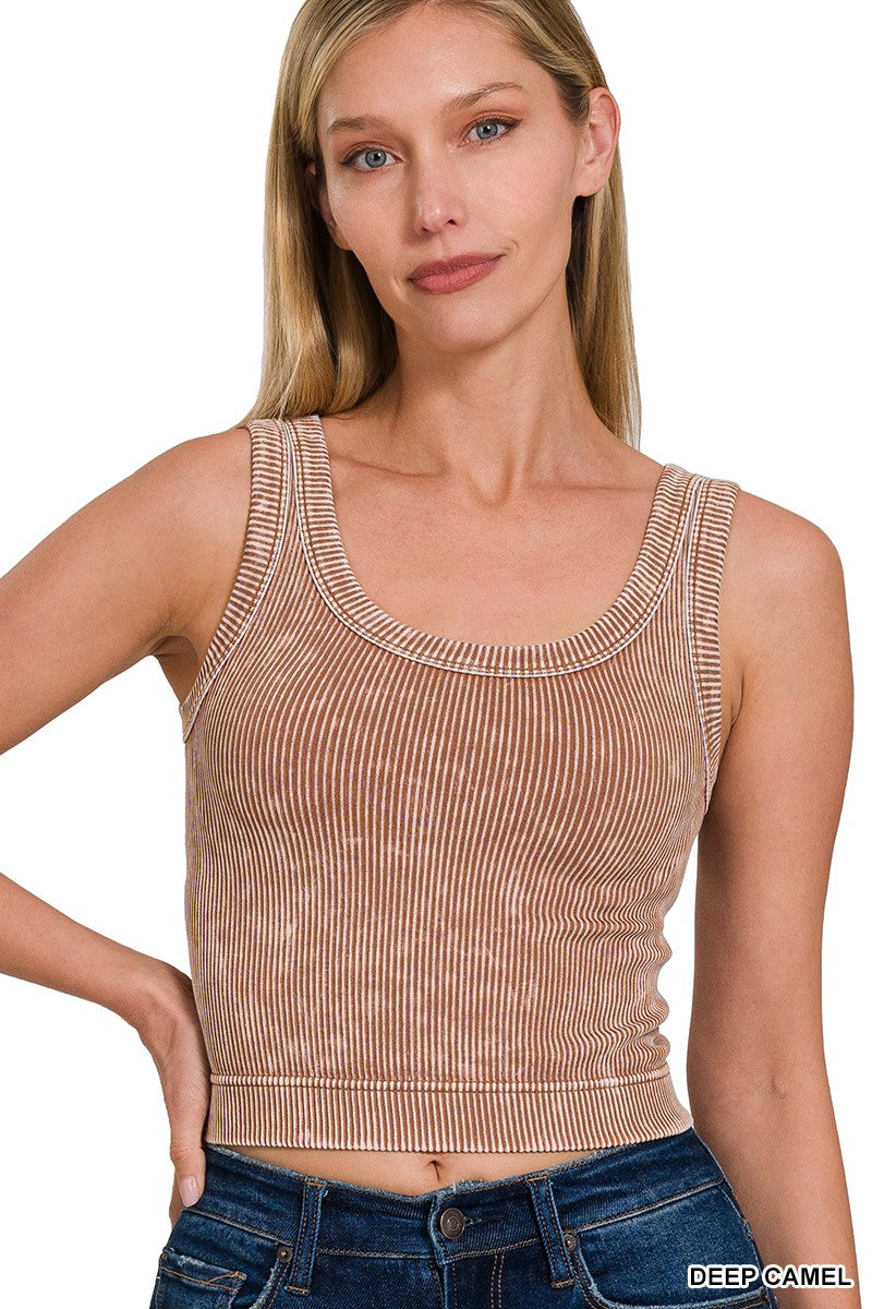 Camel Stone Washed Tank