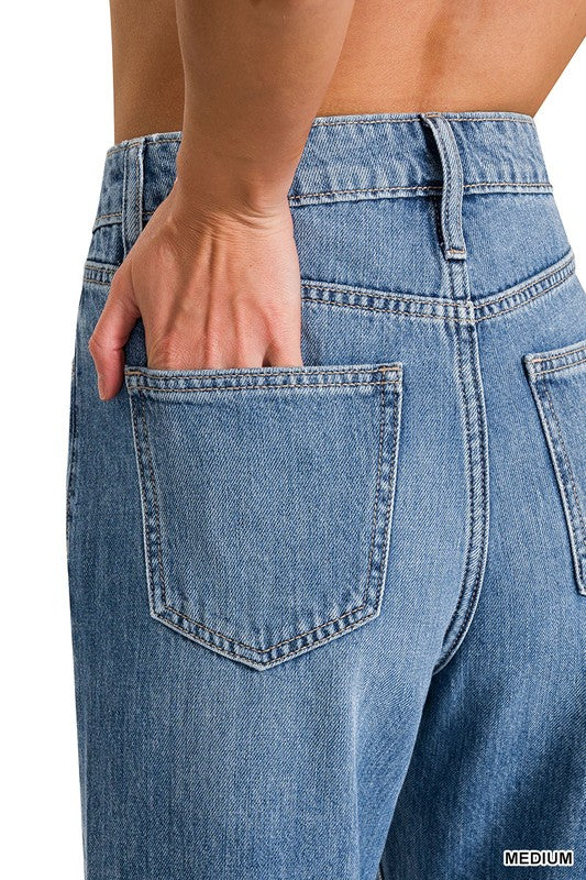 Medium Wash Straight Denim Pants