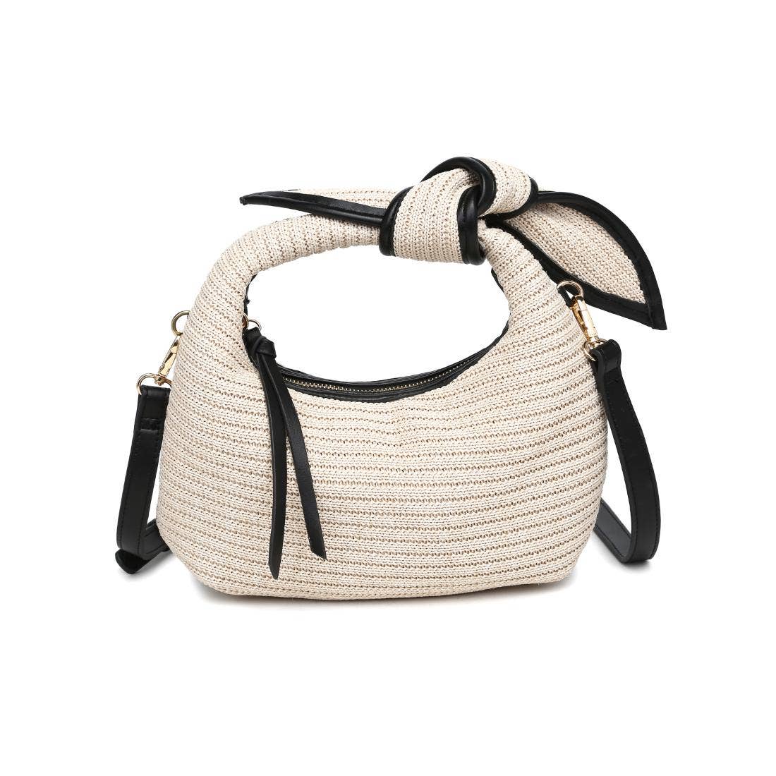 Paloma Knot Straw Crossbody: Tan