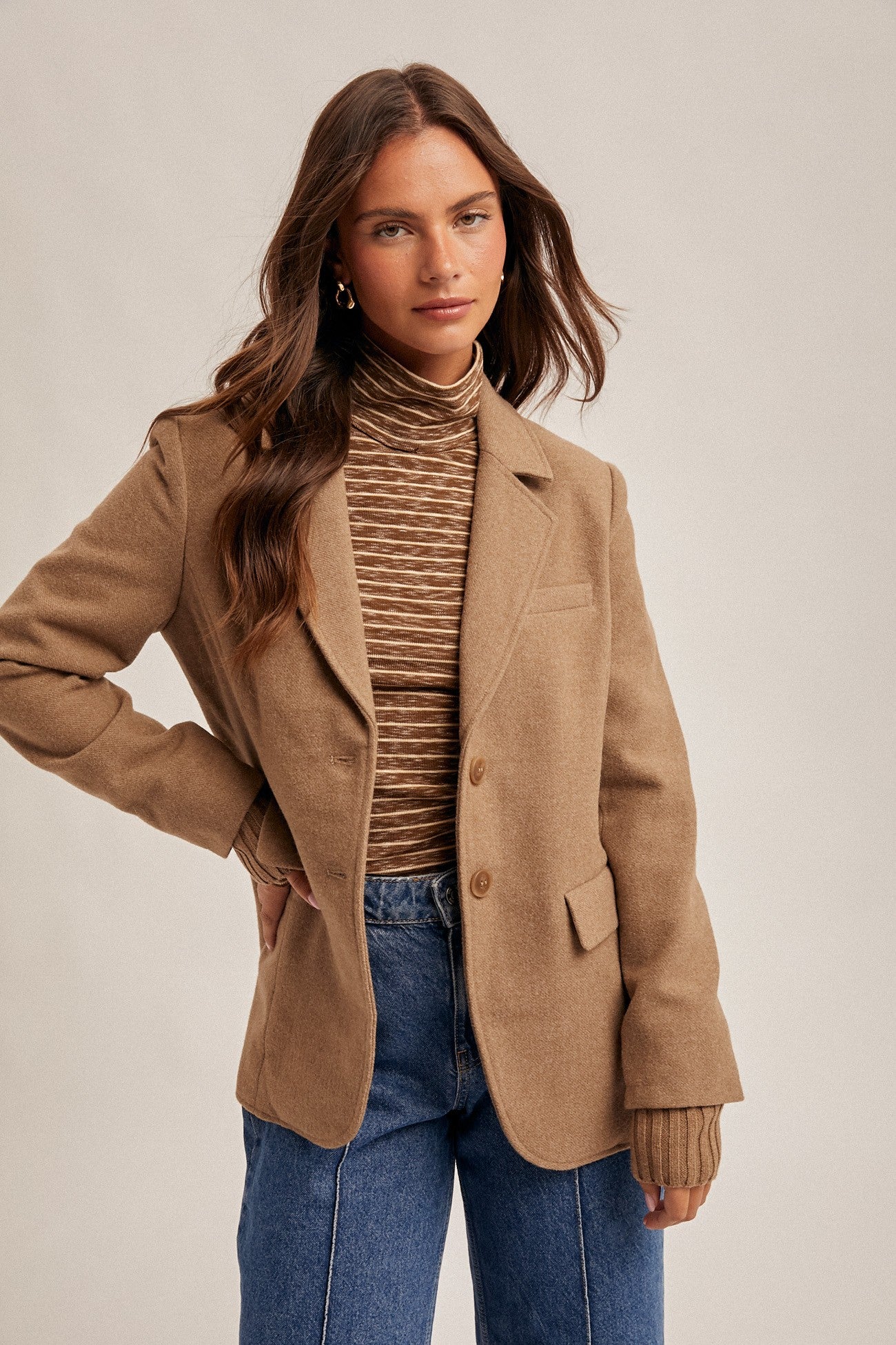 Brea Brown Stripe Top