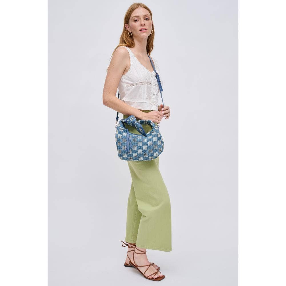 Paloma Knot Straw Crossbody: Tan