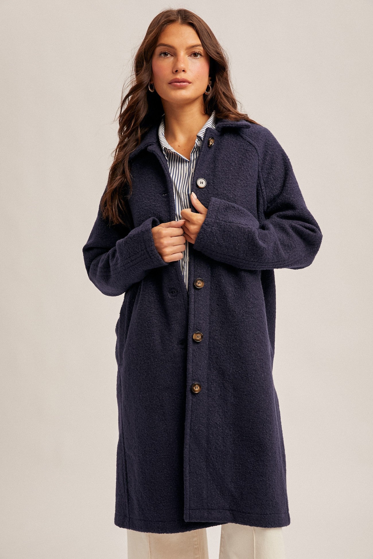 Navy Teddy Coat