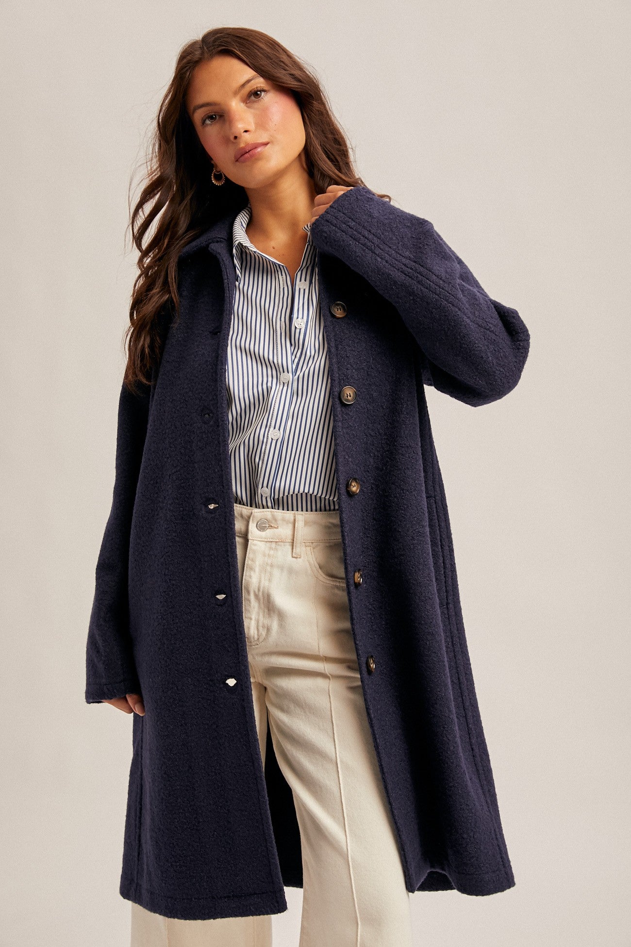 Navy Teddy Coat