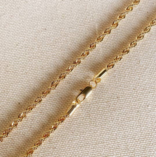 Classic Rope Chain 18k Gold Filled Necklace