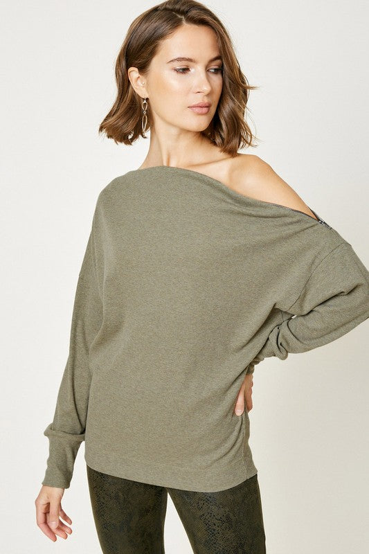 Olive Knit Top