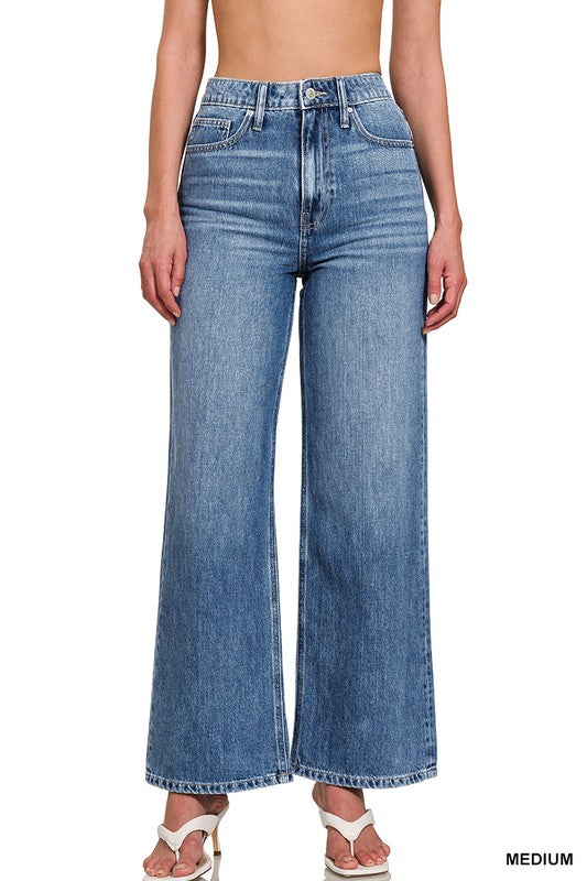 Medium Wash Straight Denim Pants