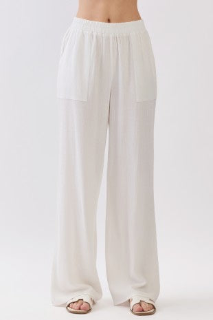 Ivory Crosshatch Pants