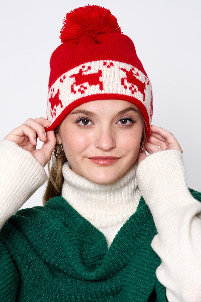 Reindeer Red Beanie