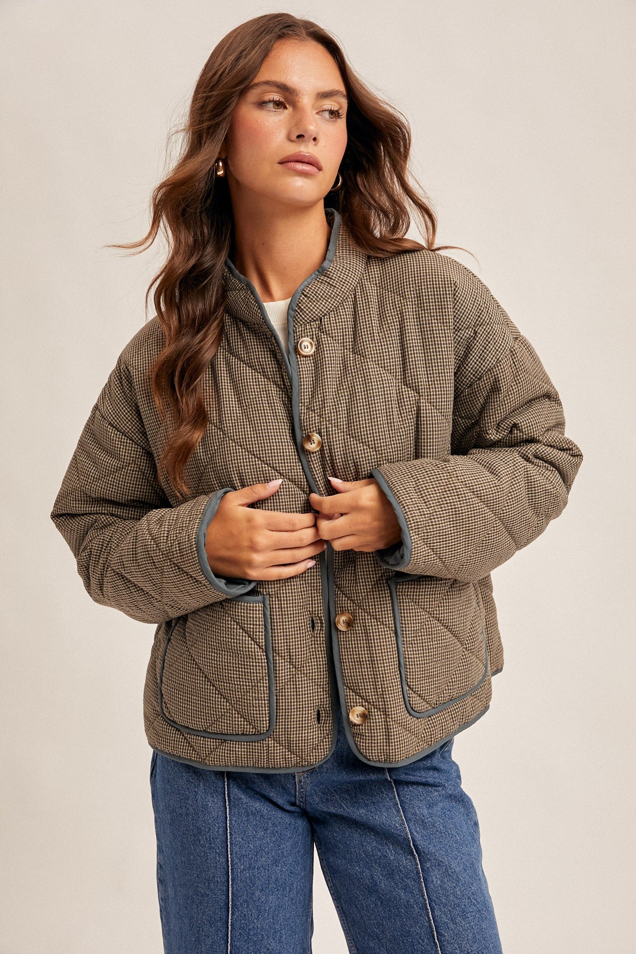 Olive Wood Quilted Jacket
