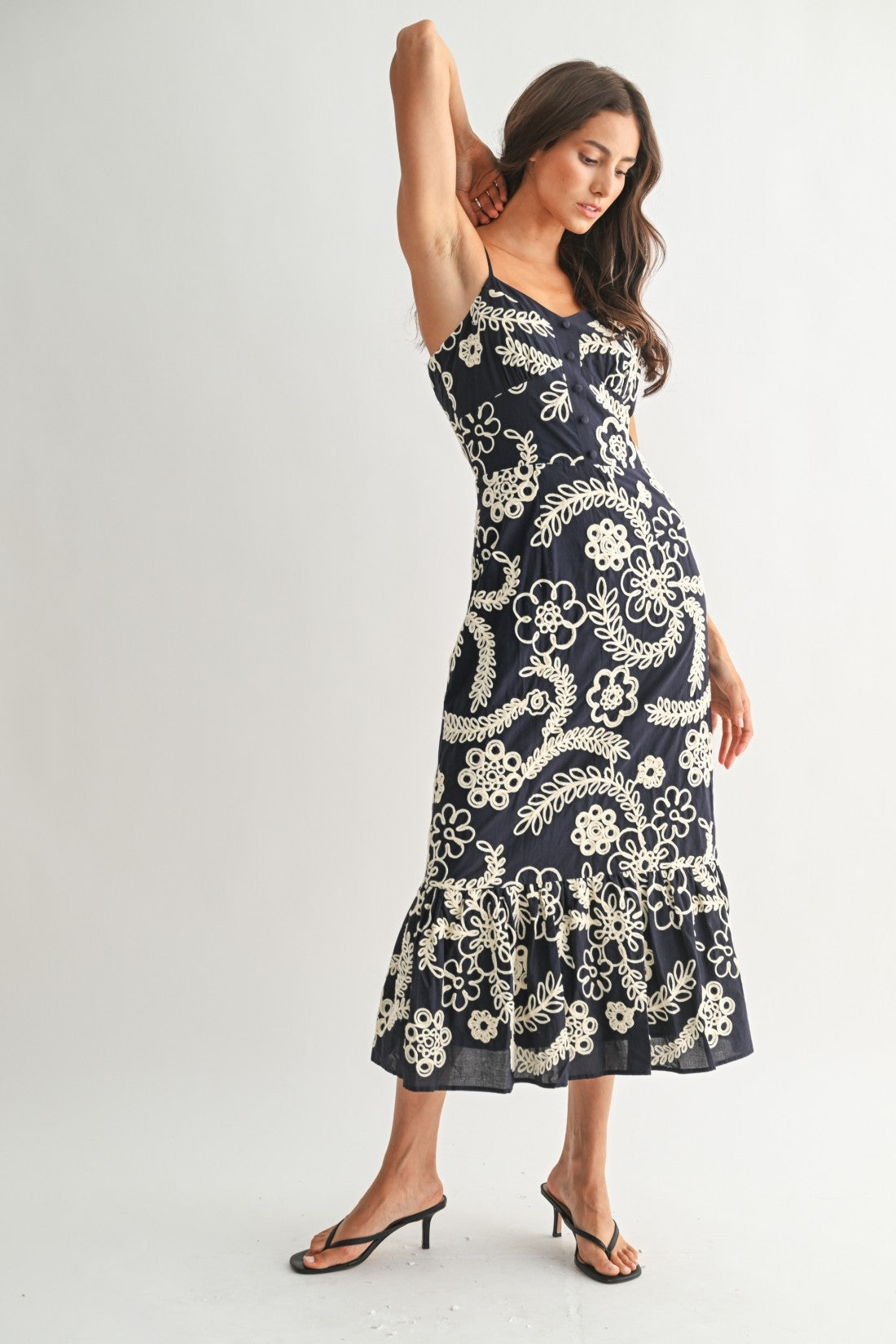 Exquisite Navy Floral Dress
