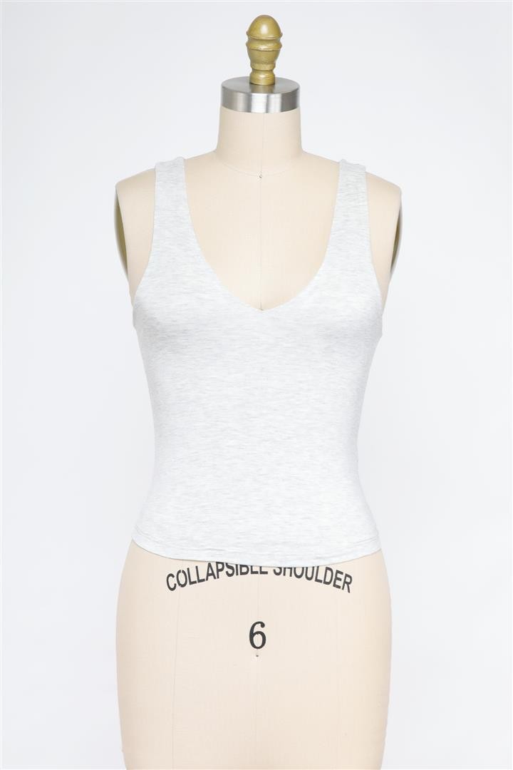 V Heather Gray Top